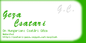 geza csatari business card